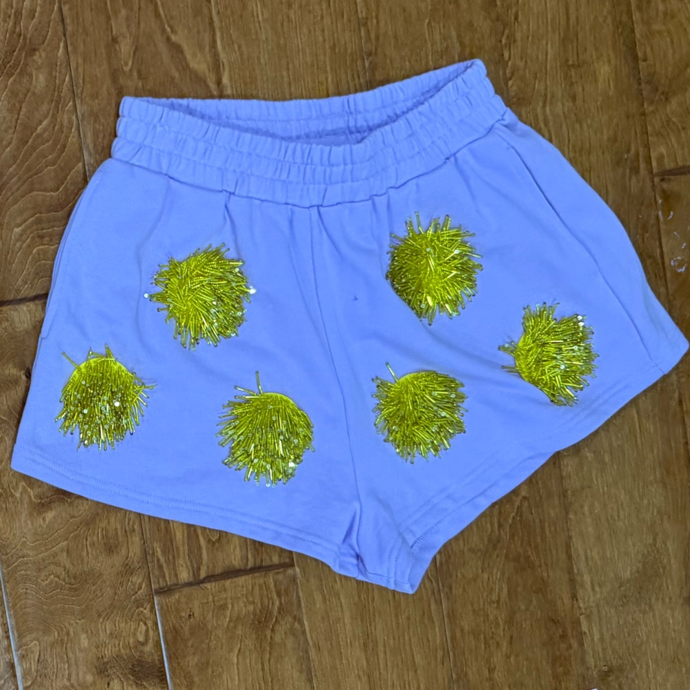 NWT Size Small Queen of Sparkles purple polka dot shorts
